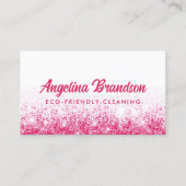 Pink Sparkle Öko Cleaning Service Housekeeping Visitenkarte (Vorderseite)