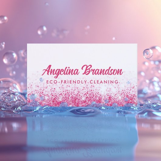 Pink Sparkle Öko Cleaning Service Housekeeping Visitenkarte