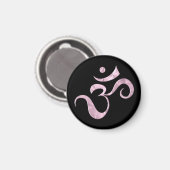 Pink Sparkle Om Magnet (Vorderseite/Rückseite)