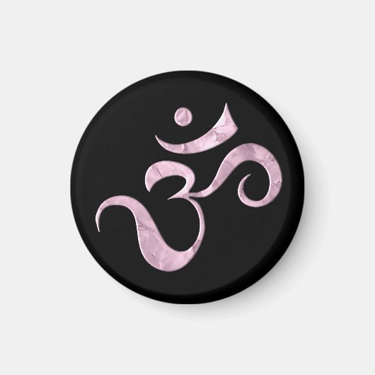 Pink Sparkle Om Magnet (Vorne)