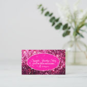 Pink Sparkle Pink Glitz Glam Starlust Licht Visitenkarte (Stehend Vorderseite)