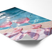 Pink Sparkle Poolside Print Poster (Ecke)