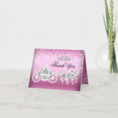 Pink Sparkle Princess Theme Thank You Card Dankeskarte (Vorderseite)