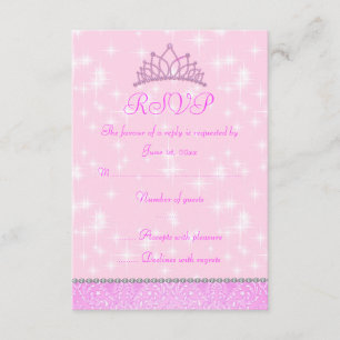 Pink Sparkle Princess UAWG RSVP Karte