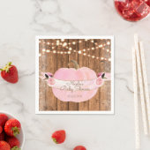 Pink Sparkle Pumpkin Herbst Rustikale Holzleuchten Serviette (Beispiel)