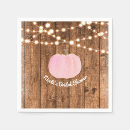 Pink Sparkle Pumpkin Herbst Rustikale Holzleuchten Serviette