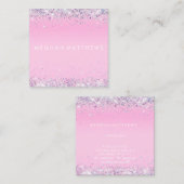 Pink Sparkle Stylist Square Business Card Quadratische Visitenkarte (Vorne/Hinten)