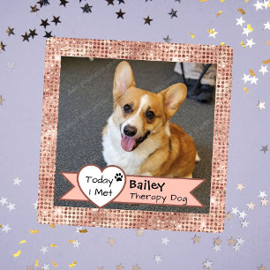Pink Sparkle Therapiehund Heute traf ich Besuch Quadratischer Aufkleber