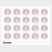 Pink Sparkle Tiara Stars Quinceanera Sticker (Blatt)