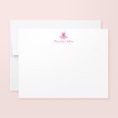 Pink Sparkle Tutu Girls Personalisiert Stationery Mitteilungskarte