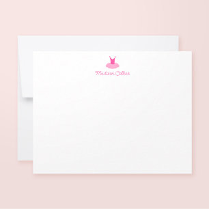 Pink Sparkle Tutu Girls Personalisiert Stationery Mitteilungskarte