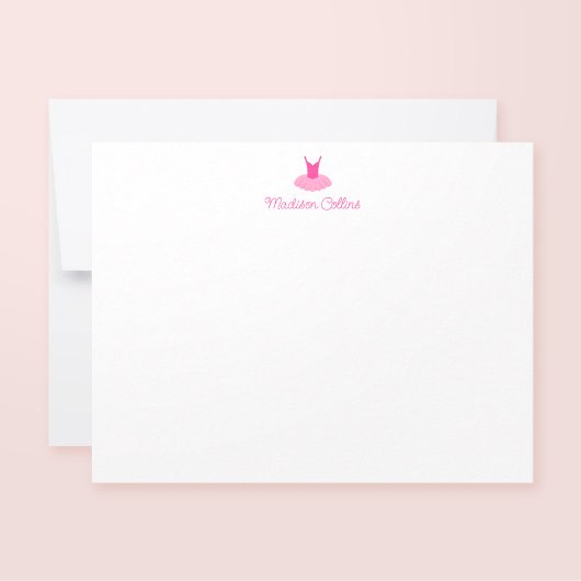 Pink Sparkle Tutu Girls Personalisiert Stationery Mitteilungskarte