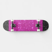 Pink Sparkle w Black Star Ends Girls Skateboard (Horizontal)