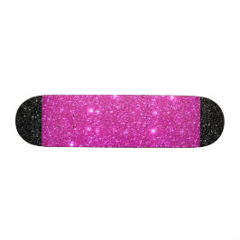 Pink Sparkle w Black Star Ends Girls Skateboard
