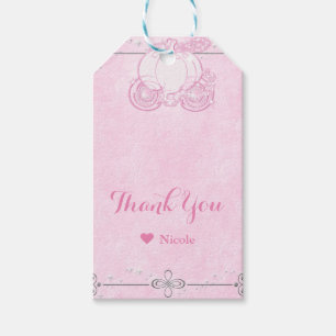 Pink Sparkling Cinderella Carriage Gastgeschenk Geschenkanhänger