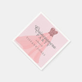 Pink Sparkling Glitzer Gown Quinceanera Party Serviette (Ecke)