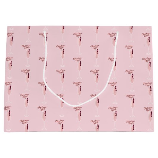 Pink Sparkling Weihnachten Große Geschenktüte (Vorderseite)