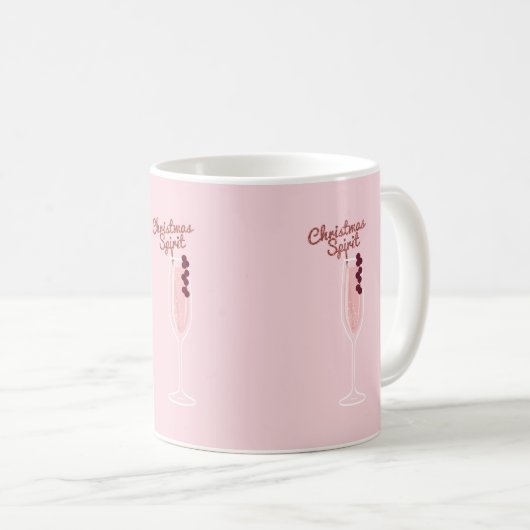 Pink Sparkling Weihnachten Kaffeetasse (VorderseiteRechts)