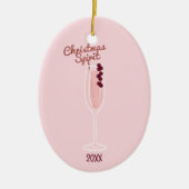 Pink Sparkling Weihnachten Keramikornament (Vorne)