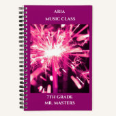 Pink Sparks Custom School Klassroom Notizblock (Vorderseite)