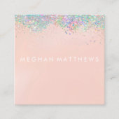 Pink Sparky Beauty Stylist Square Business Card Quadratische Visitenkarte (Vorderseite)