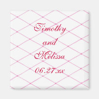 Pink Speichern Sie das Datum Magnete, Quilted Cris