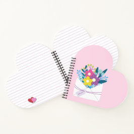 Pink Spiral Notebook mit Blume Notizblock