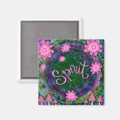 Pink Spirit Fun Floral Moderne Inspirivität Magnet (Vorderseite/Rückseite)