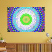 Pink Spirit Mandala Circle Stretched Canvas Print Leinwanddruck (Insitu (Wohnzimmer))