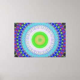 Pink Spirit Mandala Circle Stretched Canvas Print Leinwanddruck