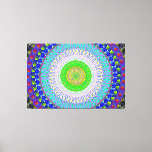 Pink Spirit Mandala Circle Stretched Canvas Print Leinwanddruck