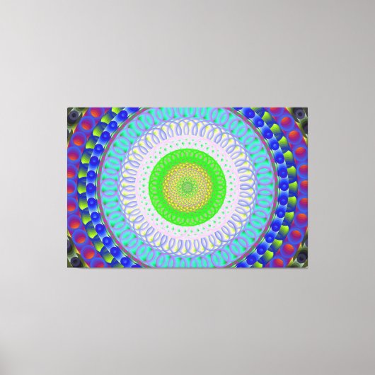 Pink Spirit Mandala Circle Stretched Canvas Print Leinwanddruck (Vorderseite)