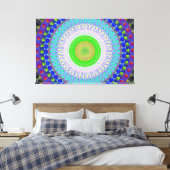 Pink Spirit Mandala Circle Stretched Canvas Print Leinwanddruck (Insitu (Schlafzimmer))