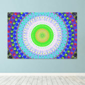 Pink Spirit Mandala Circle Stretched Canvas Print Leinwanddruck (Insitu (Holzboden))