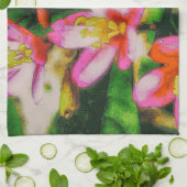 Pink Splash Blumen Geschirrtuch (Gefaltet)