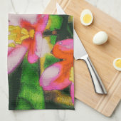 Pink Splash Blumen Geschirrtuch (Viertel Falte)