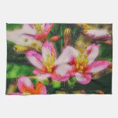 Pink Splash Blumen Geschirrtuch (Horizontal)