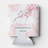 Pink Splash Cherry Blossom Floral Geburtstag Dosenkühler (Rückseite)