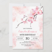 Pink Splash Cherry Blossom Floral Geburtstag Einladung (Vorderseite)