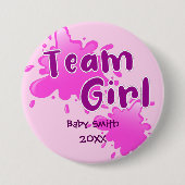 Pink Splash Gender offenbaren Team Girl pink Button (Vorderseite)