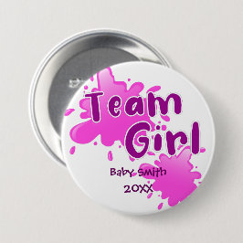 Pink Splash Gender offenbaren Team Girl rosa Taste Button