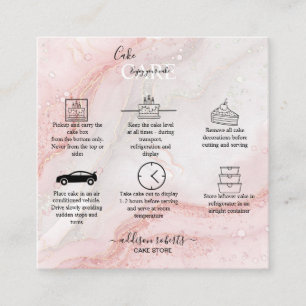 Pink Splash Liquid Glitzer Marmorpflege Quadratische Visitenkarte
