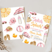 Pink Splish Splash Baby Dusche Einladung