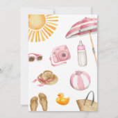 Pink Splish Splash Baby Dusche Einladung (Rückseite)