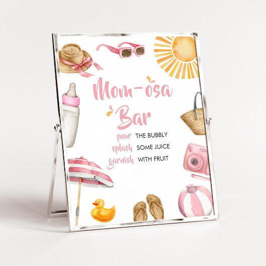 Pink Splish Splash Baby Dusche Mama Osa Bar Poster