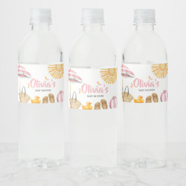 Pink Splish Splash Baby Dusche Wasserflaschenetikett