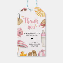 Pink Splish Splash Baby Shower Fevor Tags Geschenkanhänger