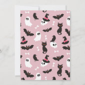 Pink Spooky Celebration Girl Halloween Geburtstag Einladung (Rückseite)