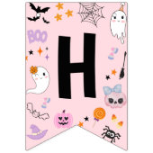 Pink Spooky Ein Niedliches Halloween glücklicher G Wimpelkette (Zweite Fahne)
