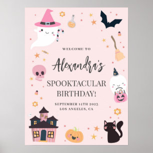 Pink Spooky Geburtstag Begrüßungszeichen Poster